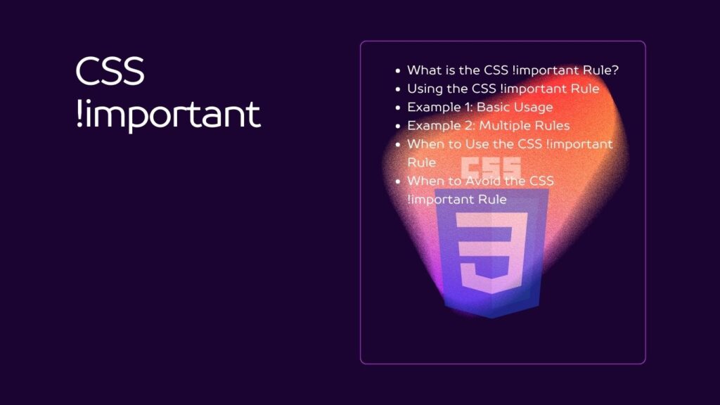 CSS !important